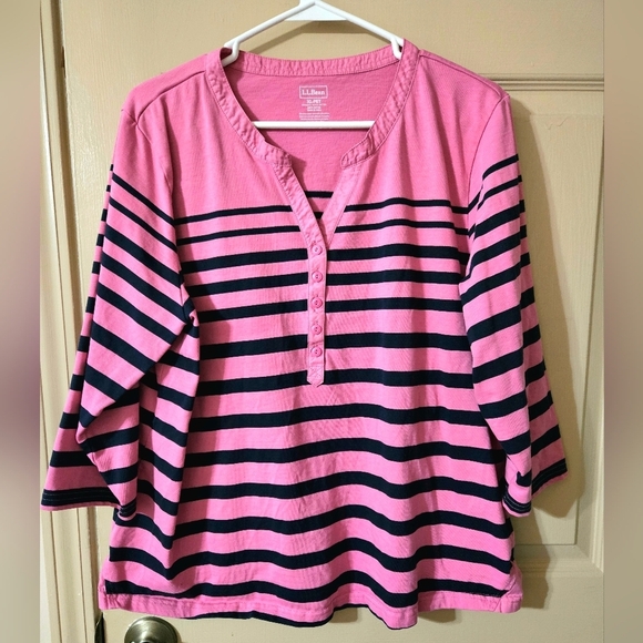 #260 L.L.Bean- Button up Henley Top- Various Colors Available See below - Picture 2 of 7